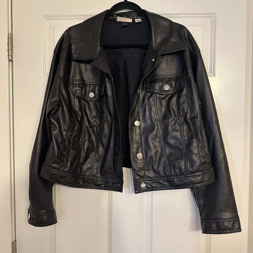 Women's Faux Leather Moto Jacket - Universal Thread™ Size XXL in Black